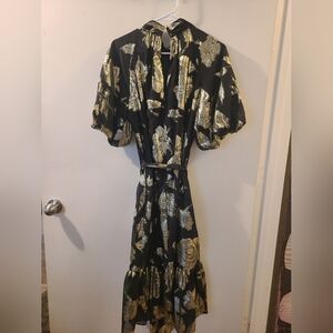 Alex Marie Black and Gold Maxi Dress